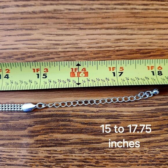 VINTAGE Crystal Chevron Beaded Mesh Necklace FEMININE! - Picture 5 of 7